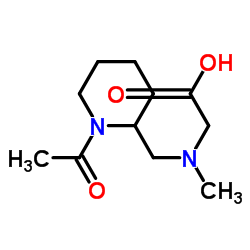 N-[(1-Acetyl-2-piperidinyl)methyl]-N-methylglycine结构式