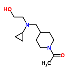 1-(4-{[Cyclopropyl(2-hydroxyethyl)amino]methyl}-1-piperidinyl)ethanone结构式