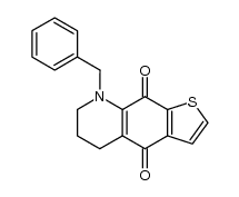 8-benzyl-5,6,7,8-tetrahydrothieno[3,2-g]quinoline-4,9-dione结构式