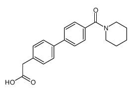 {4-[4-(Piperidinocarbonyl)phenyl]phenyl}acetic acid Structure