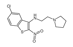 5-chloro-2-nitro-N-(2-pyrrolidin-1-ylethyl)-1-benzothiophen-3-amine Structure
