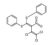 (3,4,4-trichloro-2-nitro-1-phenylsulfanylbuta-1,3-dienyl)sulfanylbenzene结构式