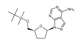 4-amino-1-[2,3-dideoxy-5-O-[(1,1-dimethylethyl)dimethylsilyl]-β-D-glycero-pentofuranosyl]-1H-pyrazolo[3,4-d]pyrimidine Structure