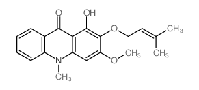 9(10H)-Acridinone,1-hydroxy-3-methoxy-10-methyl-2-[(3-methyl-2-buten-1-yl)oxy]- picture