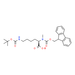 (R)-2-((((9H-芴-9-基)甲氧基)羰基)(甲基)氨基)-6-((叔丁氧基羰基)氨基)己酸结构式