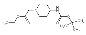 (4-Boc-Amino-piperidin-1-yl)acetic acid ethylester结构式