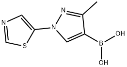 3-Methyl-1-(thiazol-5-yl)pyrazole-4-boronic acid Structure