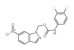 Carbanilic acid,3,4-dichloro-, (6-nitro-1H-indazol-1-yl)methyl ester (8CI)结构式