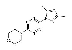 4-(6-(3,5-dimethyl-1H-pyrazol-1-yl)-1,2,4,5-tetrazin-3-yl)morpholine Structure