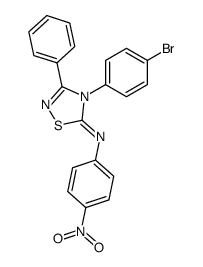 4-(p-Bromophenyl)-5-[(p-nitrophenyl)imino]-3-phenyl-4,5-dihydro-1,2,4-thiadiazole结构式