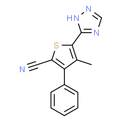 4-METHYL-3-PHENYL-5-(1H-1,2,4-TRIAZOL-3-YL)-2-THIOPHENECARBONITRILE Structure