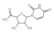b-D-Ribofuranuronic acid,1-deoxy-1-(3,4-dihydro-2,4-dioxo-1(2H)-pyrimidinyl)- Structure