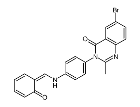 6-bromo-2-methyl-3-[4-[[(E)-(6-oxocyclohexa-2,4-dien-1-ylidene)methyl]amino]phenyl]quinazolin-4-one Structure