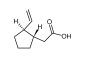 trans-2-vinylcyclopentylacetic acid Structure