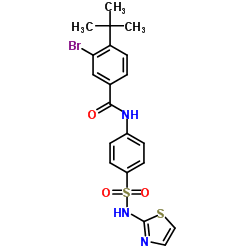 3-Bromo-4-(2-methyl-2-propanyl)-N-[4-(1,3-thiazol-2-ylsulfamoyl)phenyl]benzamide Structure