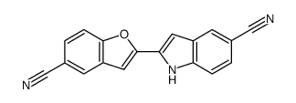2-(5-cyano-benzofuran-2-yl)-indole-5-carbonitrile Structure