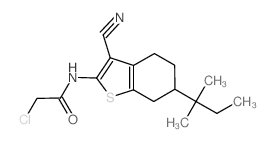 2-Chloro-N-[3-cyano-6-(1,1-dimethylpropyl)-4,5,6,7-tetrahydro-1-benzothien-2-yl]acetamide结构式