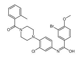 3-bromo-N-[3-chloro-4-[4-(2-methylbenzoyl)piperazin-1-yl]phenyl]-4-methoxybenzamide结构式