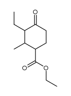 3-ethyl-2-methyl-4-oxo-cyclohexanecarboxylic acid ethyl ester结构式