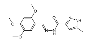 5-methyl-N-[(E)-(2,4,5-trimethoxyphenyl)methylideneamino]-1H-pyrazole-3-carboxamide结构式