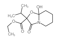 5H-Oxazolo[3,2-a]pyridine-2-carboxylicacid, hexahydro-8a-hydroxy-2-(1-methylethyl)-3-oxo-, ethyl ester结构式