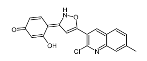 4-[5-(2-chloro-7-methylquinolin-3-yl)-1,2-oxazol-3-ylidene]-3-hydroxycyclohexa-2,5-dien-1-one结构式