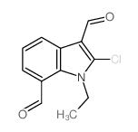 2-chloro-1-ethyl-indole-3,7-dicarbaldehyde Structure