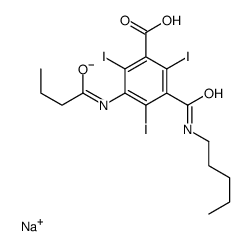 5-Butyrylamino-N-pentyl-2,4,6-triiodoisophthalamic acid sodium salt structure