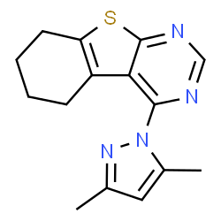 4-(3,5-dimethyl-1H-pyrazol-1-yl)-5,6,7,8-tetrahydro[1]benzothieno[2,3-d]pyrimidine结构式