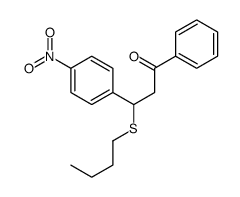 3-butylsulfanyl-3-(4-nitrophenyl)-1-phenylpropan-1-one结构式