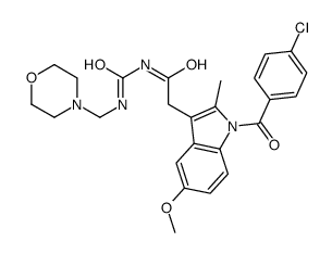 2-[1-(4-chlorobenzoyl)-5-methoxy-2-methylindol-3-yl]-N-(morpholin-4-ylmethylcarbamoyl)acetamide结构式