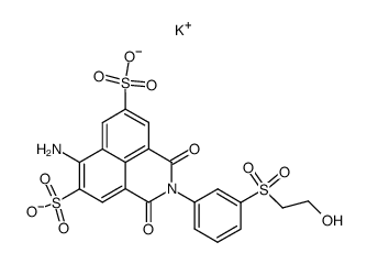 dipotassium 4-amino-N-[3-[(hydroxyethyl)sulfonyl]phenyl]naphthalimide-3,6-disulfonate结构式