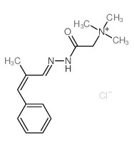 Ethanaminium,N,N,N-trimethyl-2-[2-(2-methyl-3-phenyl-2-propen-1-ylidene)hydrazinyl]-2-oxo-,chloride (1:1) Structure