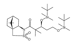 (S)-N-[(3S),5-bis-tert-butyldimethylsilyloxy-2,2-dimethylpentanoyl]bornane-10,2-sultam Structure