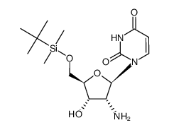 5'-tert-butyldimethylsilyl-2'-amino-2'-deoxy-β-D-uridine结构式