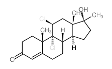 9,11-dichloro-17-hydroxy-10,13,17-trimethyl-1,2,6,7,8,11,12,14,15,16-decahydrocyclopenta[a]phenanthren-3-one结构式