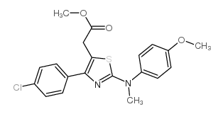 methyl 2-[4-(4-chlorophenyl)-2-[(4-methoxyphenyl)methylamino]-1,3-thia zol-5-yl]acetate structure