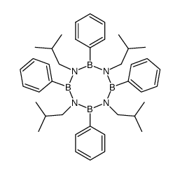 1,3,5,7-tetraisobutyl-2,4,6,8-tetraphenyl-1,3,5,7,2,4,6,8-tetrazatetraborocane Structure