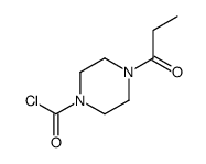 1-Piperazinecarbonyl chloride, 4-(1-oxopropyl)- (9CI) Structure