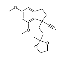 5,7-dimethoxy-1-(3,3-ethylenedioxybutyl)indan-1-carbonitrile结构式