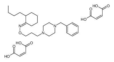 (E)-N-[3-(4-benzylpiperazin-1-yl)propoxy]-2-butylcyclohexan-1-imine,(E)-but-2-enedioic acid结构式