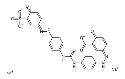 disodium,(3Z)-6-oxo-3-[[4-[[4-[(2E)-2-(4-oxo-3-sulfonatocyclohexa-2,5-dien-1-ylidene)hydrazinyl]phenyl]carbamoylamino]phenyl]hydrazinylidene]cyclohexa-1,4-diene-1-carboxylate Structure