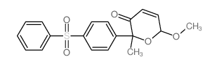 2-[4-(benzenesulfonyl)phenyl]-6-methoxy-2-methyl-6H-pyran-3-one structure