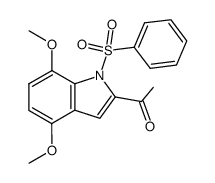 1-(1-benzenesulfonyl-4,7-dimethoxy-1H-indol-2-yl)-ethanone结构式