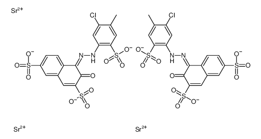 4-[(5-chloro-4-methyl-2-sulphophenyl)azo]-3-hydroxynaphthalene-2,7-disulphonic acid, strontium salt picture