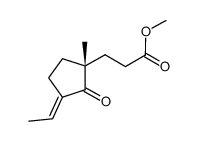 methyl (1R,E/Z)-3-(3-ethylidene-1-methyl-2-oxocyclopentyl)propanoate结构式