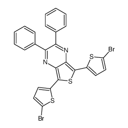 5,7-bis(5-bromothiophen-2-yl)-2,3-diphenylthieno[3,4-b]pyrazine结构式