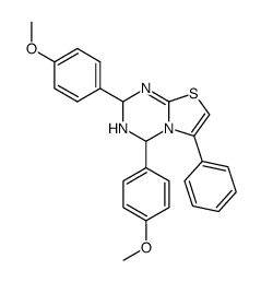 2,4-Bis-(4-methoxy-phenyl)-6-phenyl-3,4-dihydro-2H-thiazolo[3,2-a][1,3,5]triazine结构式