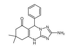 2-amino-6,6-dimethyl-9-phenyl-5,6,7,9-tetrahydro[1,2,4]triazolo[5,1-b]quinazolin-8(4H)-one结构式