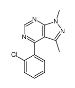 1,3-dimethyl-4-(o-chlorophenyl)pyrazolo(3,4-d)pyrimidine Structure